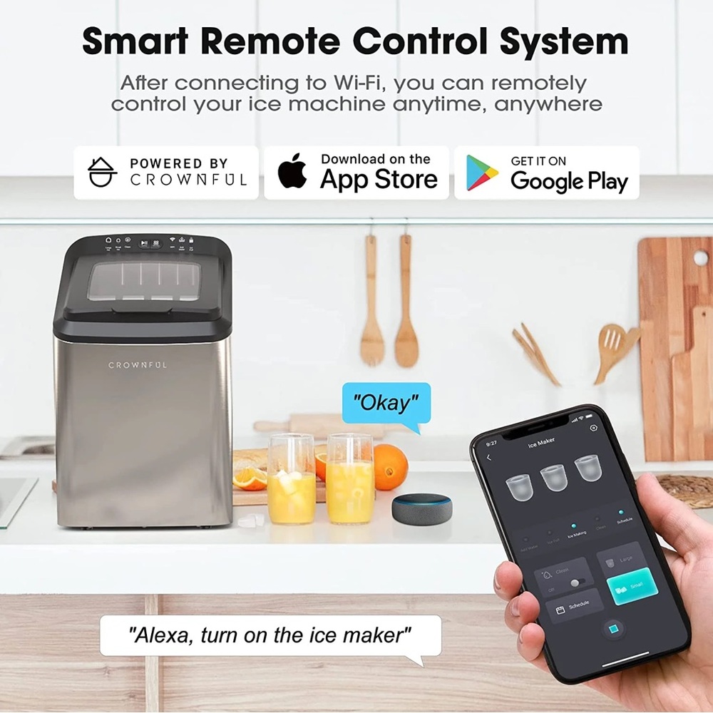 Crownful Smart Ice Maker with App Remote Control